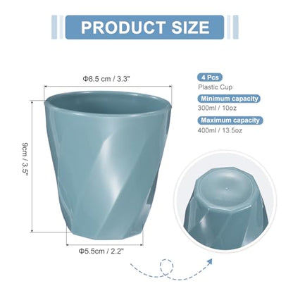 uxcell 4 Pcs Simple Toothbrush Cup, 13.5 OZ Reusable Bathroom Tumbler, 2.2 x 3.5 Unbreakable Plastic Cups for Storing Toothpaste Makeup Brush Holder Water Beverages Combs, Light Blue - color: Light Blue