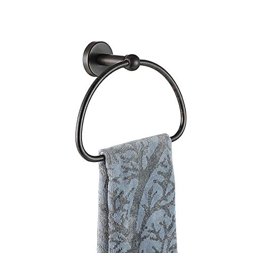 JQK Towel Ring Oil Rubbed Bronze, Stainless Steel Half Ring Towel Holder for Bathroom, 7 Inch ORB Wall Mount, TR160-ORB - color: Oil Rubbed Bronze