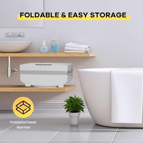 35L Foldable Towel Warmer Bucket for Bathroom,Large Quick Heat Hot Warming Tub,Blanket Heater Towel Warmers Bucket,One-Piece Space-Saving Design,Portable Housewarming Luxury Spa Gift at Home - color: 35l Grey (Foldable)