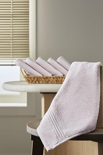 Ozdilek 6-Piece Washcloth Set 13x13 Towels 100% Turkish Cotton, Soft, Absorbent, Gentle on Sensitive Skin, Multi-Purpose Use, Washable, Reusable, Ideal for Baby Care & Spa 6 Towels (Mauve Pink) - color: Mauve Pink