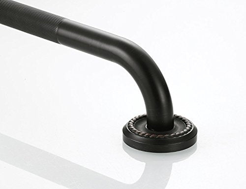 16-Inch Grab Bar Featuring Anti-Slip Handrail, Solid Brass, Oil Rubbed Bronze, Heavy-Duty Construction Armrest, Bathroom Bathtube Shower Safety Rail - color: Mh, size: 16 Inch (Pack of 1)