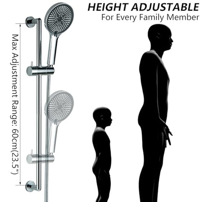Handheld Shower Head with Slide Bar, 26 Inch Stainless Steel Shower Slide Bar with 3 Function Shower Head, Chrome - style: Chrome