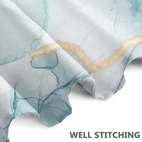 AWERT Teal Marble Shower Curtain for Bathroom Waterproof Quick-Drying Modern Abstract Shower Curtain Set with Hooks 60x72 Inch - color: Teal, size: 60"W x 72"L (Pack of 1)