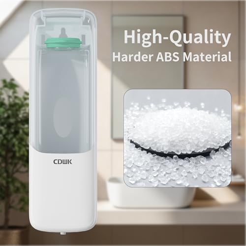Soap Dispenser Wall Mount, 300ml No-Drill Adhesive or Screw Mounting | Shampoo Conditioner Body Wash Dispenser, Clear Refillable Liquid Lotion Pump, Home Kitchen Bathroom Commercial Office Use - color: White
