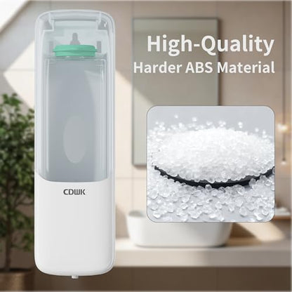 Soap Dispenser Wall Mount, 300ml No-Drill Adhesive or Screw Mounting | Shampoo Conditioner Body Wash Dispenser, Clear Refillable Liquid Lotion Pump, Home Kitchen Bathroom Commercial Office Use - color: White