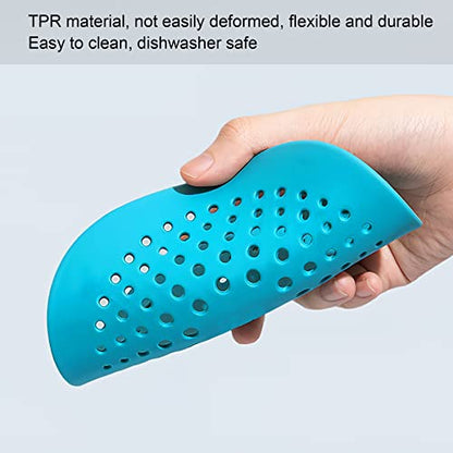 2 Pieces Shower Drain Hair Catcher Bathtub Stopper Home Drain Protectors Drain Cover with Sucker Water Trap Sink Cover for Bathroom Bathtub and Kitchen (Blue,Blue) - color: Blue,blue