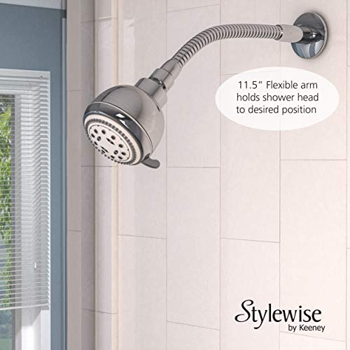 Plumb Pak Keeney K780CP Stylewise 11.5" Flexible Memory Flange Finish Shower Arm, Polished Chrome