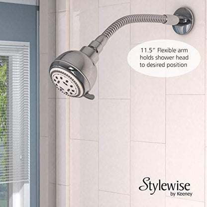 Plumb Pak Keeney K780CP Stylewise 11.5" Flexible Memory Flange Finish Shower Arm, Polished Chrome