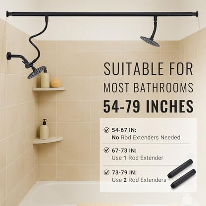 All Metal High Pressure Dual Shower Head for Couples (Matte Black) | Ideal for Couples, All Metal Construction, High Pressure, No Professional Plumber Needed - color: Matte Black