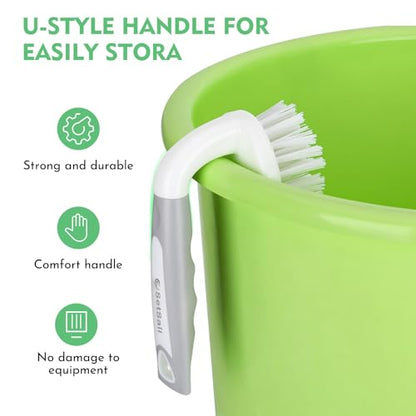 SetSail Scrub Brush, Heavy-Duty Scrub Brushes for Cleaning with Stiff Bristles Cleaning Brush for Shower, Bathroom, Carpet, Kitchen and Bathtub Scrubber - 2 Pack | Durable Bristles Ergonomic Non-Slip Tpr Grip. U-Style Hanging Loop for Storage. Use for Sho