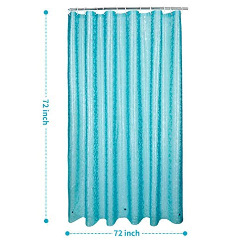 Bostofy Shower Curtain Liner Heavy Duty EVA, Waterproof Shower Liner with 12 Rust Proof Metal Grommets and 3 Weighted Magnet, 72 x 72 Inches Bathroom Shower Curtain, Teal - color: Teal Stone, size: 72"W x 72"L (Pack of 1)
