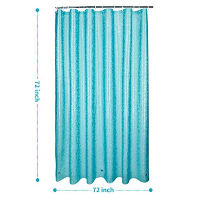 Bostofy Shower Curtain Liner Heavy Duty EVA, Waterproof Shower Liner with 12 Rust Proof Metal Grommets and 3 Weighted Magnet, 72 x 72 Inches Bathroom Shower Curtain, Teal - color: Teal Stone, size: 72"W x 72"L (Pack of 1)