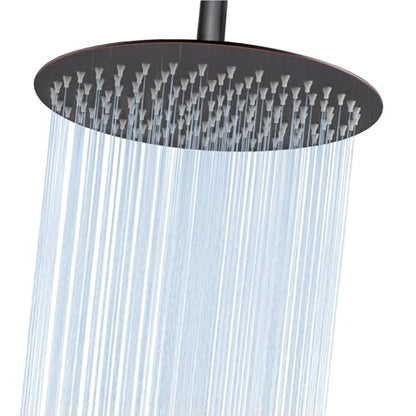 Midanya Round Rain Shower Head,High Pressure,Oil Rubbed Bronze 10 Inch | 360°Swivel,Ceiling or Wall Mount,Waterfall Full Body Coverage,Bathroom Remodel,Stainless Steel Large Rainfall Shower Head - color: Bronze, size: 10 Inch