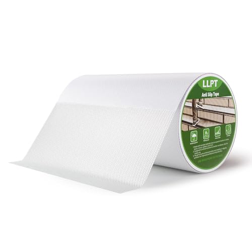 LLPT Grip Tape 8" x 16.5 Ft Clear Heavy Duty Anti Slip Tape | Waterproof, Deep Diamond Anti-Slip Texture, Strong Adhesion for House Stairs Ladders Bathroom Floor Steps Staircase Tread - size: 8" x 16.5 Ft