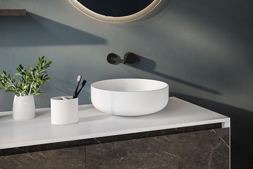 Matte White Toothbrush Holder for Home Bathroom - Multifunctional Electric Toothbrush, Toothpaste, Razor and Accessories Storage Organizer for Vanity Countertop