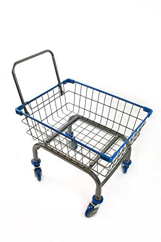 Heavy Duty Laundry and Grocery 1.8 Bushel Cart With U-Handle (Blue) - color: Blue