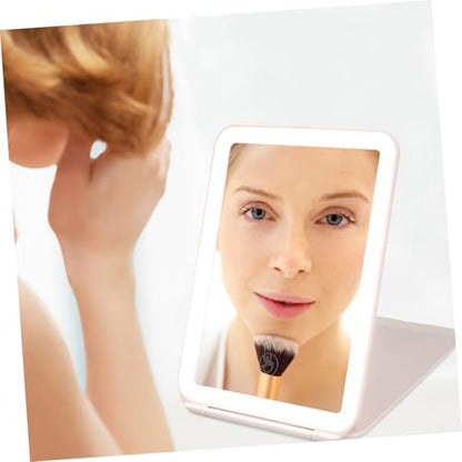 Chic USB Makeup Mirror with Touch Control Portable Foldable Design for Home Desktop and Travel Use Lighted Vanity Mirror for Effortless Makeup Application