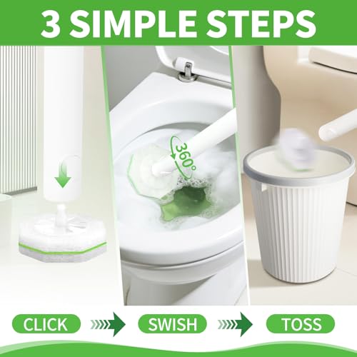 Toilet Brush for Clorox, Toilet Bowl Cleaner Refill Pads,80 Count | Compatible with Clorox Toilet System, Pre-Loaded Cleaner, 3-Layer Scrub Pads, 4X Cleaning Power , Light Scent - size: 80 Count Green