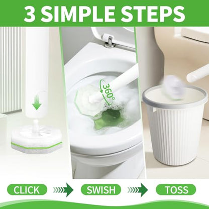 Toilet Brush for Clorox, Toilet Bowl Cleaner Refill Pads,80 Count | Compatible with Clorox Toilet System, Pre-Loaded Cleaner, 3-Layer Scrub Pads, 4X Cleaning Power , Light Scent - size: 80 Count Green