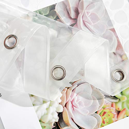 EurCross Stall Shower Curtain Liner for Narrow Small Showers 54 x 72inch, 1.15LB Heavyweight Waterproof Clear EVA Cobblestone Shower Liner with 5 Magnets and Hooks, 9 Metal Holes - size: 54"W x 72"L (Pack of 1)