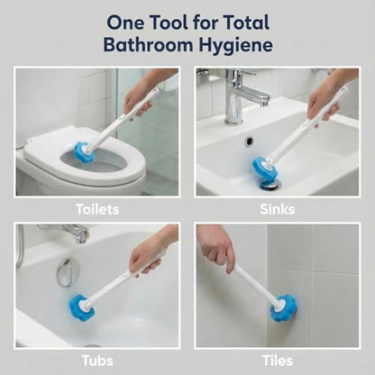 Disposable Toilet Brush for Bathroom Cleaning, Toilet Brush and Holder Set, Deep Cleaning Toilet Bowl Cleaner with Replaceable Heads, Hygienic Storage Design (White -Full Set with 24 Refills) - color: White -Full Set With 24 Refills