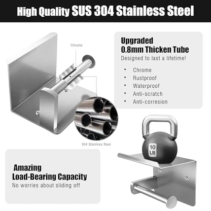 Brushed Nickel Toilet Paper Holder with Shelf, SUS304 Stainless Steel Rustproof Wall Mount Toilet Paper Roll Holder, Screw Bathroom Toilet Paper Holder for Kitchen, Washroom, RV - color: Brushed Nickel