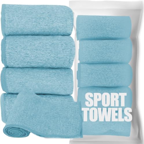 Microfiber Quick Dry Gym Towel, Lint Free Odor-Free Absorbent Fiber, Fast Drying, Men & Women Workout Gear for Body Sweat, Working Out, Towels (Lake Blue, 5Pack - 16 * 27Inch) - color: Lake Blue