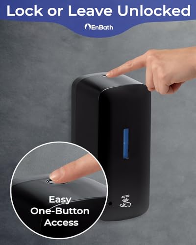 Automatic Soap Dispenser with Extra Large 40 oz. Capacity (Liquid/Gel) - Wall Mounted Hand Soap or Touchless Hand Sanitizer Unit for Commercial or Home Bathrooms - ADA Compliant (Black) - size: 1-Pack