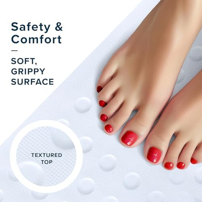 SlipX Solutions Anti Mold Rubber Non Slip Bathtub Mat, 14x22, White | Mildew Resistant, Small Size For Tub & Shower, Soft Grippy Top, 100 Suction Cups, Machine Washable, Natural Rubber - color: White, size: 22" x 14" (Rectangular)
