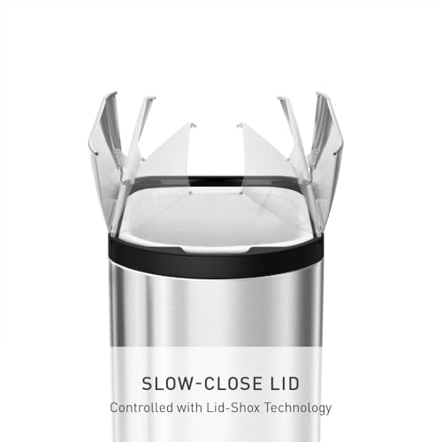 simplehuman 45 Liter / 11.9 Gallon Butterfly Lid Kitchen Step Trash Can, Brushed Stainless Steel - size: 45 liter Brushed