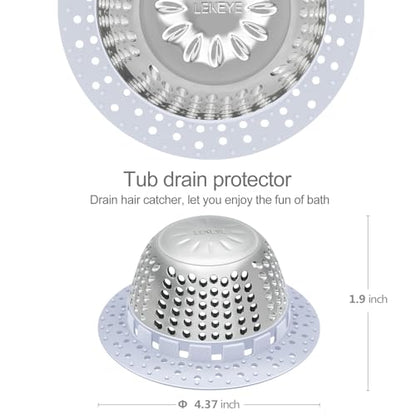 LEKEYE Shower Drain Hair Catcher/Bathtub Drain Cover/Drain Protector for Pop-Up & Regular Drains(Light Blue) - color: Light Blue
