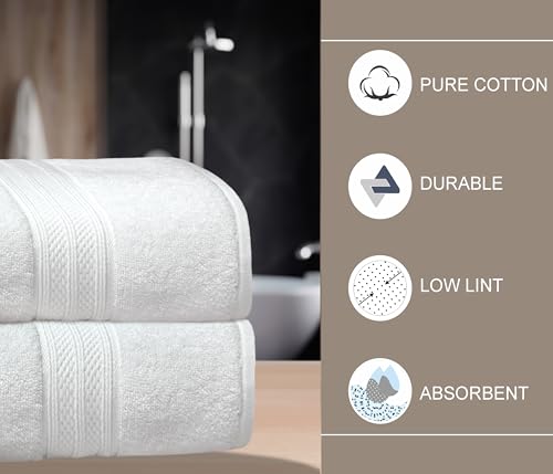 COTTON CRAFT Soft Giant Bath Sheet - 2 Pack 100% Cotton White Bath Towel | Oversized Extra Large 35x70 inches Luxurious 600 GSM Super Soft Absorbent Quick Dry Bathroom Shower Hotel Spa Towel Sheet - color: White - 2 Pack Bath Sheet