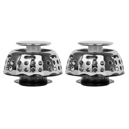 Bathtub Drain Stopper 2 Pack, Pop Up Tub Plug with Hair Catcher Strainer | 1.5"-1.75" Bathtub Drain Hole, Removable Strainer, Bathroom Tub Plug Replacement, Hair Catcher