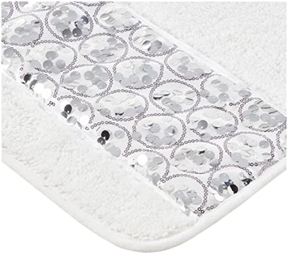 Popular Bath Sinatra Modern Bathroom Rug Classic Luxury Bath Rug Contemporary Decor Stylish Bath Mat for Shower Unique Design White Bathroom Rug Bath Shower Tub Decor Bling Mosaic - size: 1'9" x 2'10" (Rectangular)