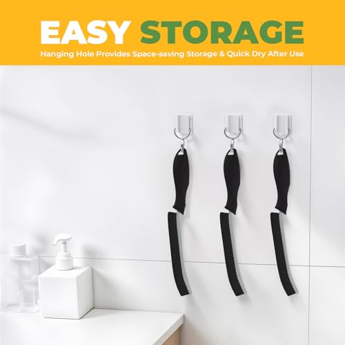 KMOSENIA Crevice Cleaning Brush, 3 Pack Hard Bristle Grout Brush | 3 pack narrow cleaning brushes with stiff bristles for grout, gaps, kitchens, bathrooms and tight spaces.