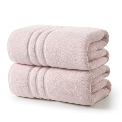 REDKISS Pink Extra Large Bath Sheets Towels - 700 GSM Cotton Bath Sheet, 35 x 70 Inches Jumbo Bathroom Towel Super Soft, Highly Absorbent, Hotel Quality, for Bathroom, Gym, 2 Piece - color: Pink