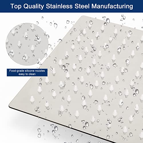 NearMoon Rain Shower Head With Shower Arm, Ceiling Mount Square Shower, Stainless Steel Ceiling Rainfall Showerhead- Waterfall Full Body Coverage (8 Inch, Chrome Finish) - color: Chrome Finish, size: 8 Inch