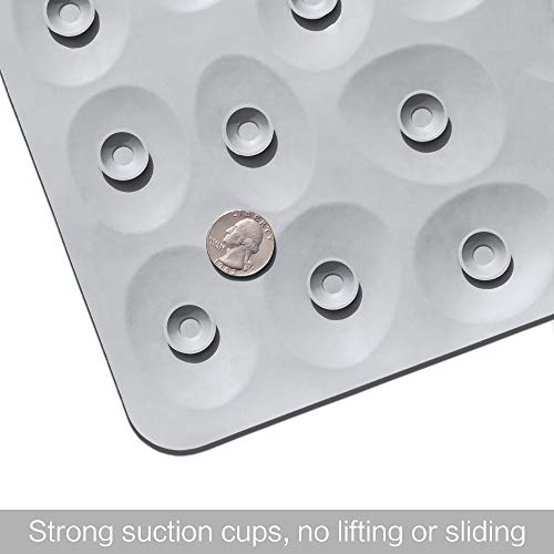 Non-Slip Bathtub Mat OTHWAY Soft Rubber Bathroom Bathmat with Strong Suction Cups (Grey) - color: Grey, size: 31.5" x 16" (Rectangular)
