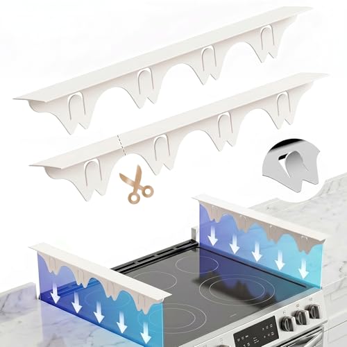 Silicone Stove Gap Covers with Stainless Steel, Oven Gap Filler Seals Gaps Between Stovetop and Counter, Stove Gap Guards Range Trim Kit, Easy to Clean Stove Gap Guard (Beige 2 Pack,21") - color: Beige, size: 21 inches