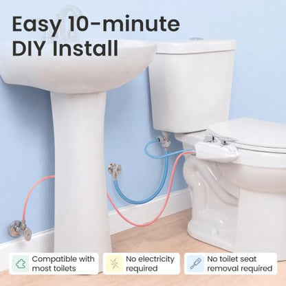 LUXE Bidet NEO 320 PLUS - Warm Water Bidet Attachment for Toilet, Rose Gold | Non-Electric, Warm Water, Dual Nozzle, Slide-In Install, 360° Self-Clean, EZ-Lift to Clean, Feminine & Rear Wash - color: Rose Gold