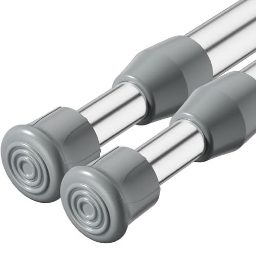 Spring Tension Curtain Rod Short Tension Rod (Silver,27" to 37"-2Pcs) - color: Silver, size: 27" to 37"-2Pcs