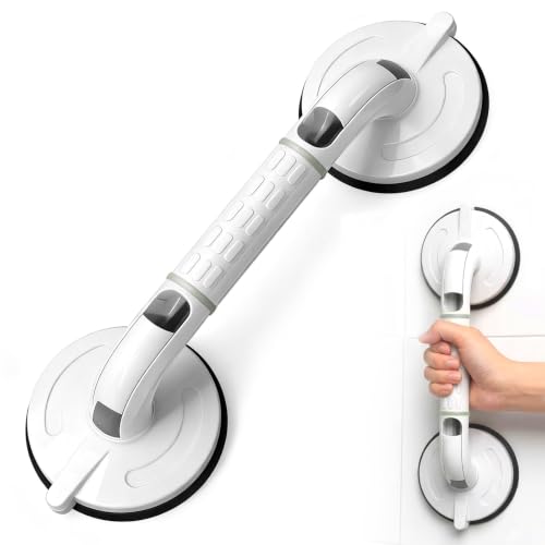 Upgraded Version Grab Bars for Bathtubs and Showers Suction Grab Bar, Heavy Duty Safety Shower Grab Bars for Seniors and Elderly, Handicap Bars for Bathroom Waterproof, White