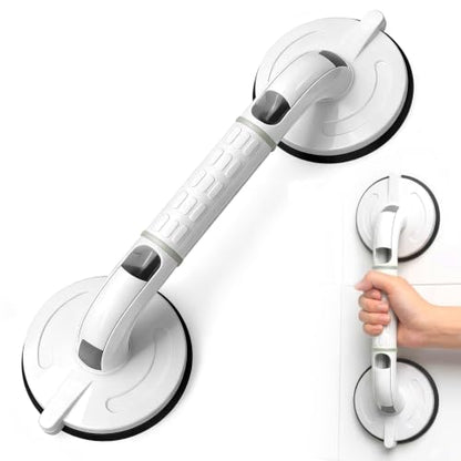 Upgraded Version Grab Bars for Bathtubs and Showers Suction Grab Bar, Heavy Duty Safety Shower Grab Bars for Seniors and Elderly, Handicap Bars for Bathroom Waterproof, White