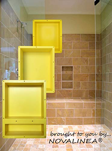 16" x 14" Single Shelf Recessed Shower Niche with Mounting Screws Included, Mounts Flush with 1/2" Backerboard, Ready to Tile, Easy to Install and Waterproof - size: 16" x 14" Single Shelf