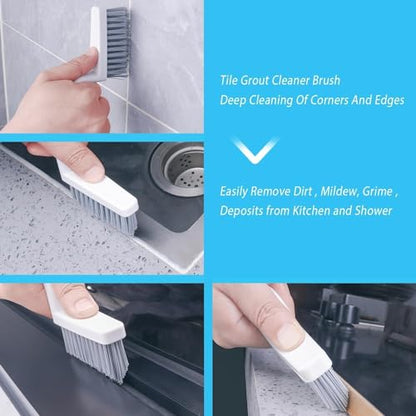 Lumkew Grout Brush Cleaning, Stiff Bristles Grout Cleaner for Tile Floors | V Shape, Shower Bathroom Kitchen Scrubber