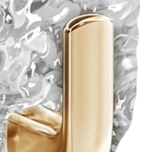 Stick on Towel Hook 4 Pieces Waterproof Coat Hanger | Water Wave Texture Adhesive Wall Towel Hooks for Toilet Shower Door Clothing Coat Purse Key Hat Backpack Bag Wreath - color: Gold