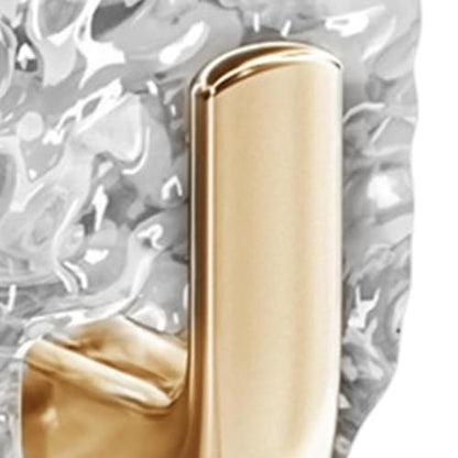 Stick on Towel Hook 4 Pieces Waterproof Coat Hanger | Water Wave Texture Adhesive Wall Towel Hooks for Toilet Shower Door Clothing Coat Purse Key Hat Backpack Bag Wreath - color: Gold