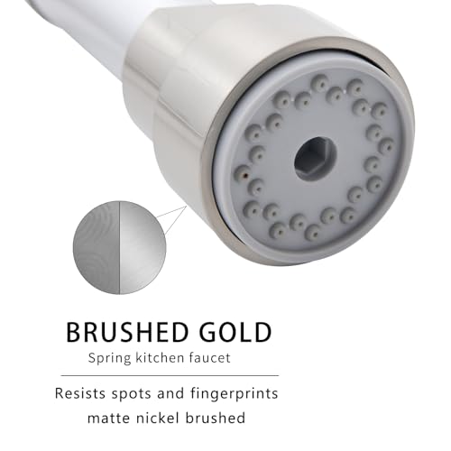 AIMADI Kitchen Faucet with Pull Down Sprayer,Commercial Stainless Steel Pull Down Sprayer Kitchen Faucet Single Hole Single Handle RV Laundry Outdoor Kitchen Sink Faucets - color: Brushed Nickel-1, style: Contemporary