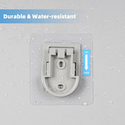 Hibbent 2 PCS Wall Mounted Replacement Sticky Pads, Adhesive Replacement for Bathroom Shower Head Holder, No Drilling Hook Strong Transparent Adhesive Strip for Handheld Shower Holder