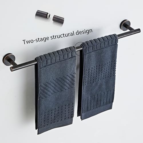 Oil Rubbed Bronze Bathroom Hardware Set 5 Piece with Towel Racks for Bathroom, SUS304 Stainless Steel Bath Towel Bar Set, 24 Inch Wall Mounted Accessories Kit - color: Oil Rubbed Bronze